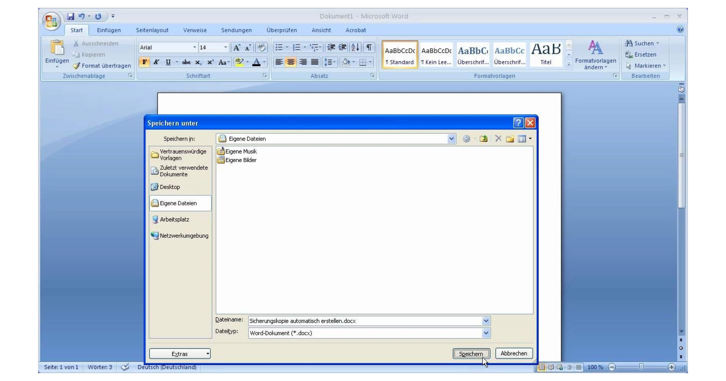 Schon in Microsoft Word 2007 konntest du eine DOCX Datei öffnen