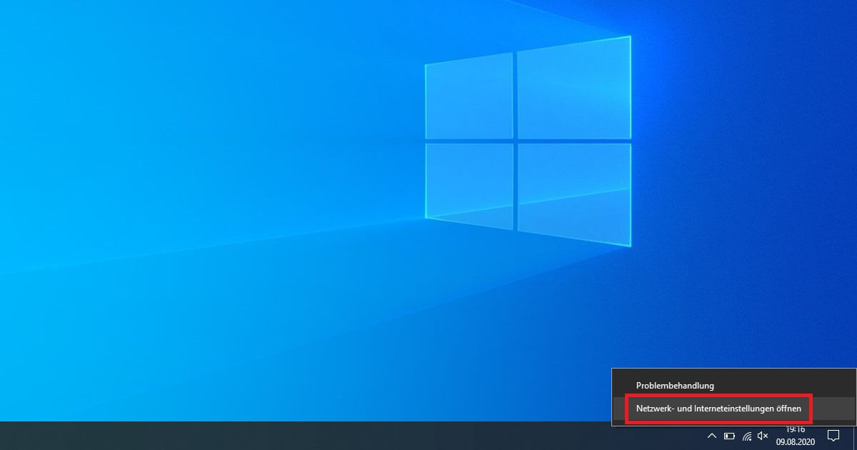 Windows 10 WLAN Passwort anzeigen über das Symbol in der Taskleiste