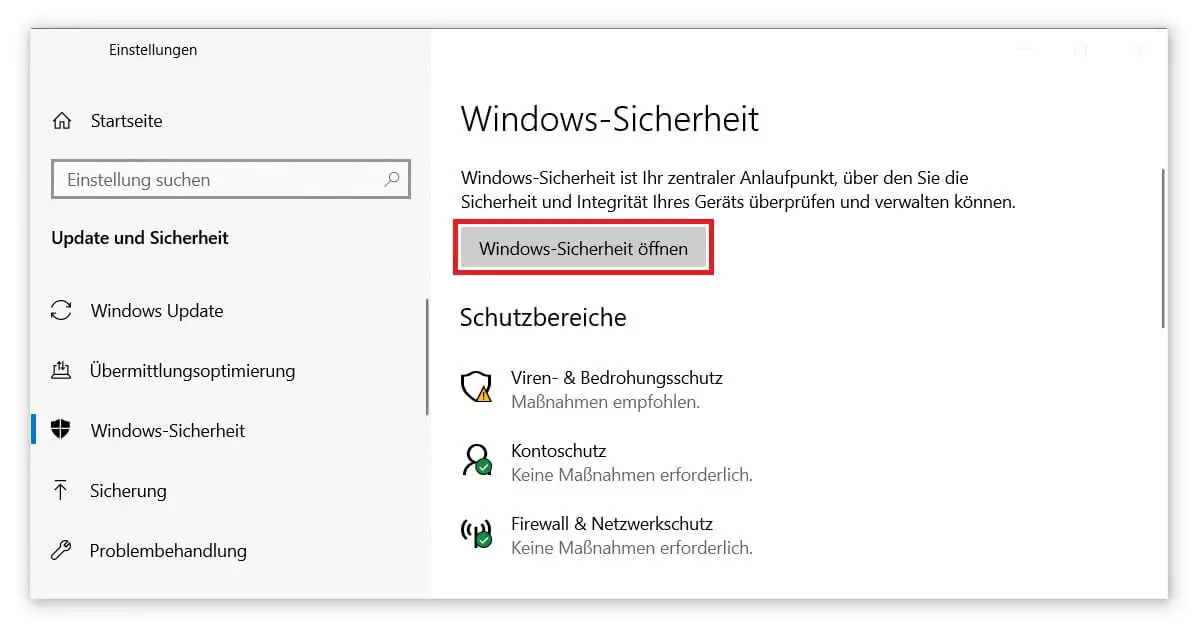 Unter Windows für Sicherheit sorgen