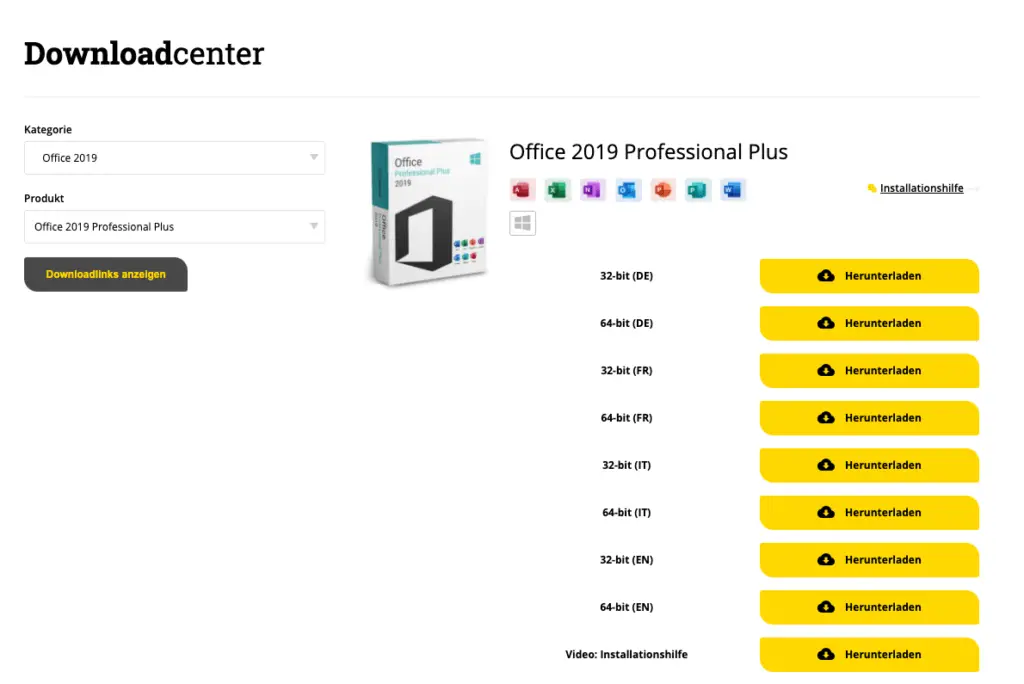 office 2019 professional plus downloadcenter