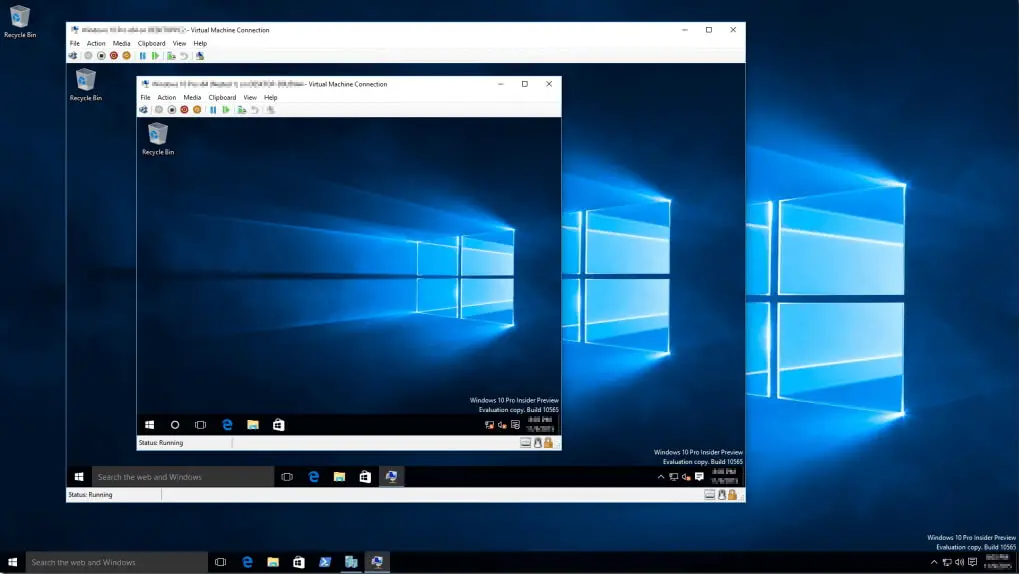 Virtuelle Maschine bei Windows 10 im Einsatz