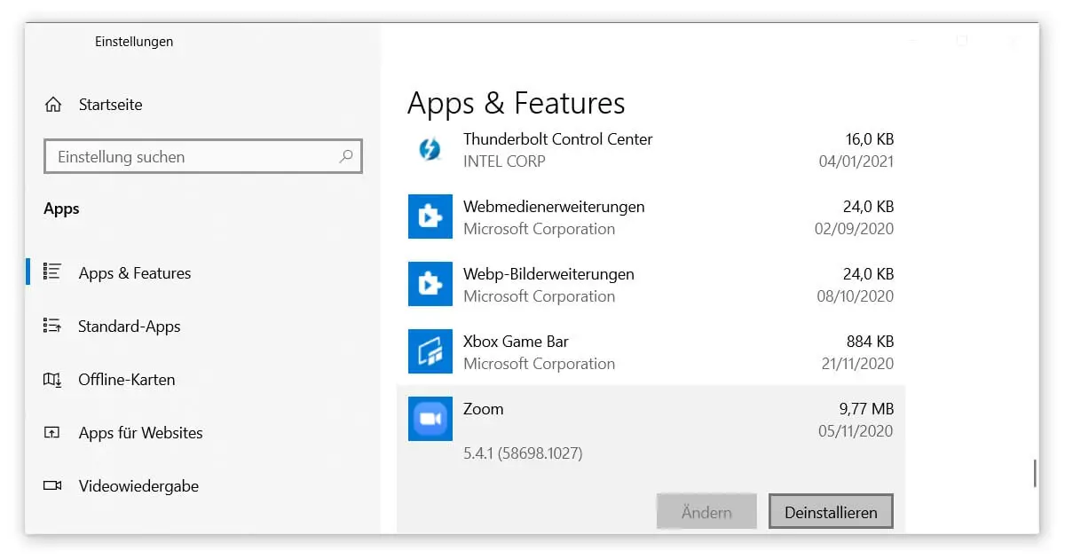 Apps deinstallieren, um Fehler beim Upgrade von Windows 10 zu verhindern
