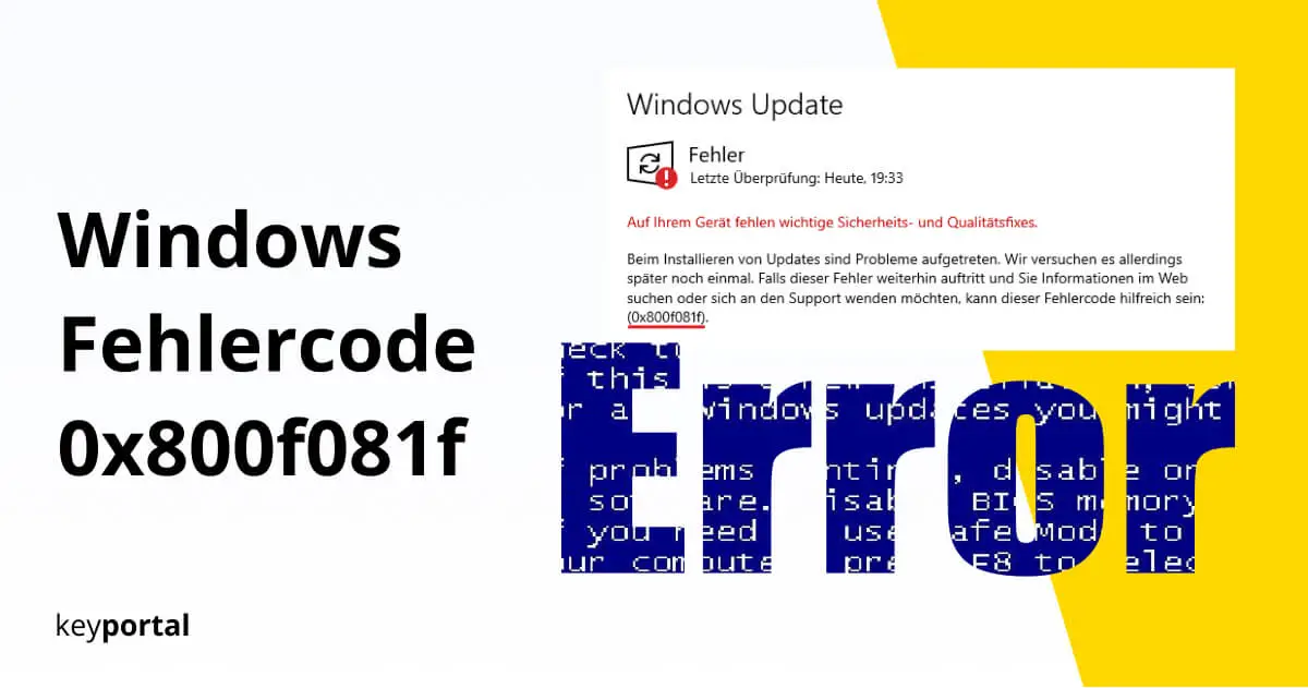 Windows Update Fehler 0x800f081f mit DISM Tool bereinigen